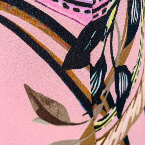 ALBERTA FERRETTI 8 Pink Multi Color Polyester Blend Puffy Sleeve Floral Dress - Picture 6 of 10